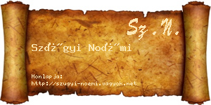 Szügyi Noémi névjegykártya